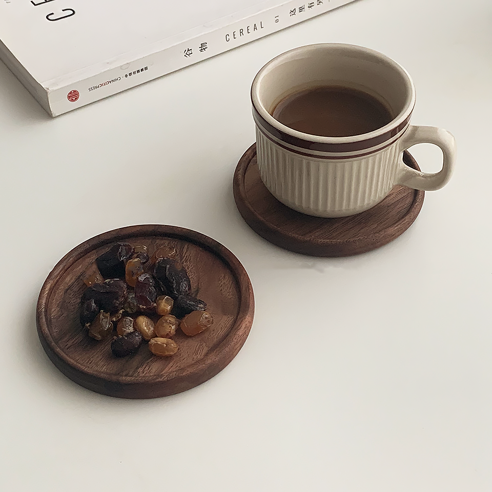 Walnut Wood Coaster Set